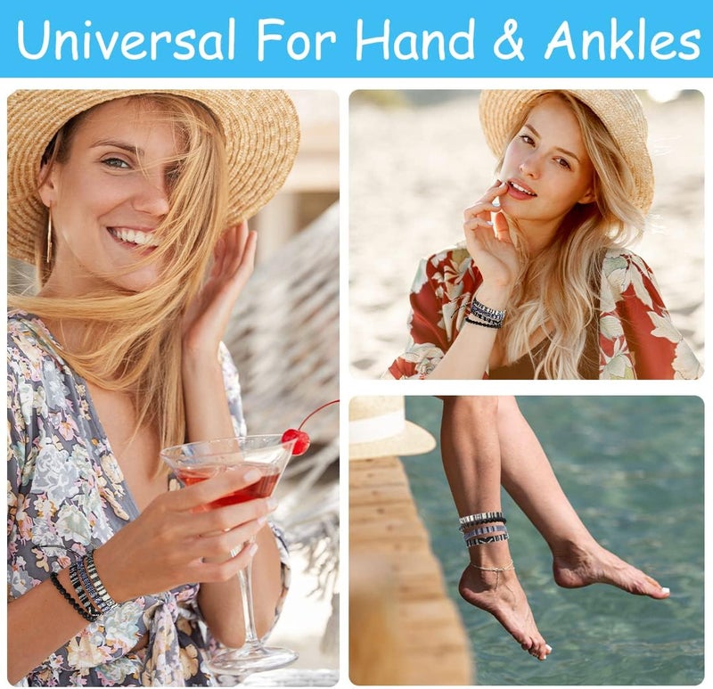Mannikesi Beach Bracelet Set for Men and Women, Surfer Men Bracelet, Braided Boho Summer Bracelets Adjustable Men's Bracelet Handmade Women Bracelet String Rope Ankle Bracelets Birthday Gift - Image 4